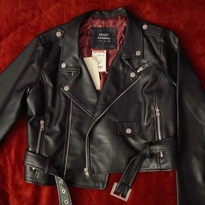 Ashley Outerwear Leather Motorcycle Jacket